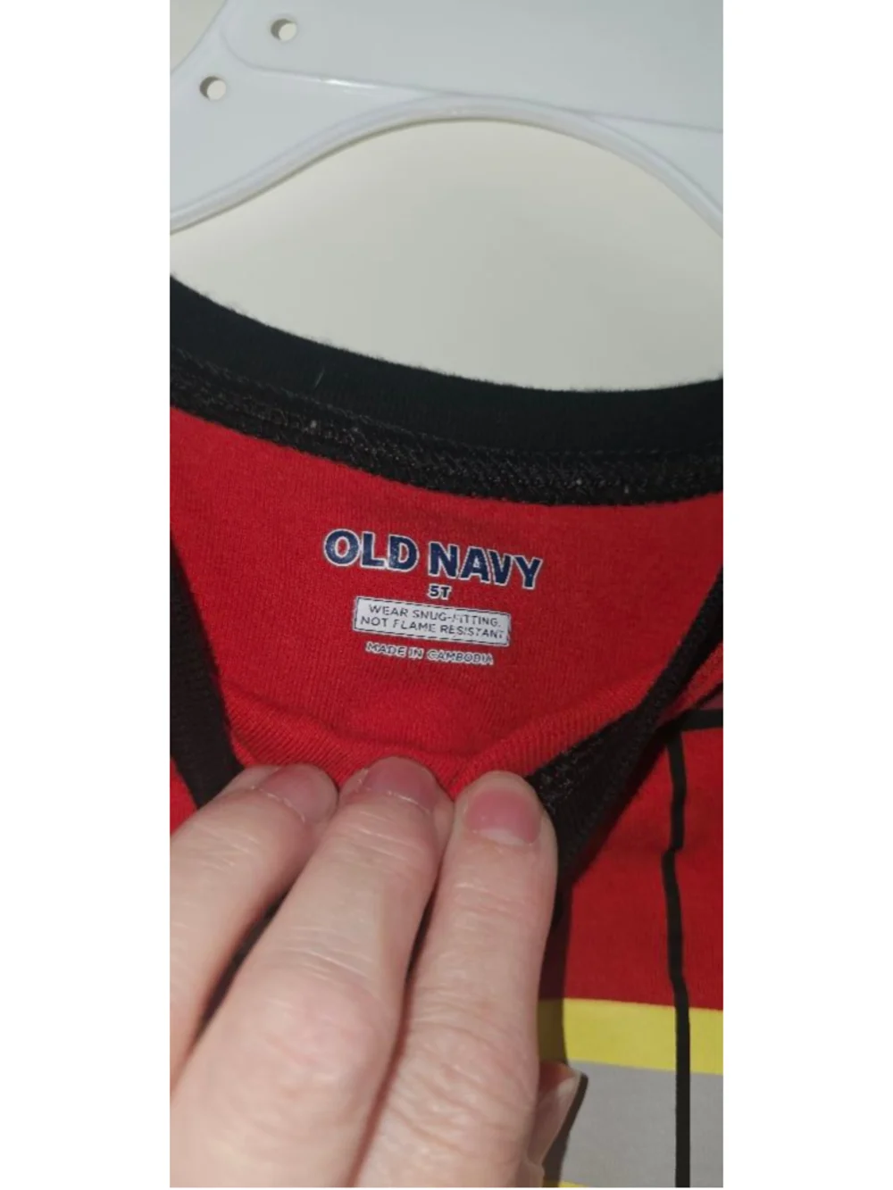 Boys Old Navy Fire Chief Pajama Top 5T Red Black